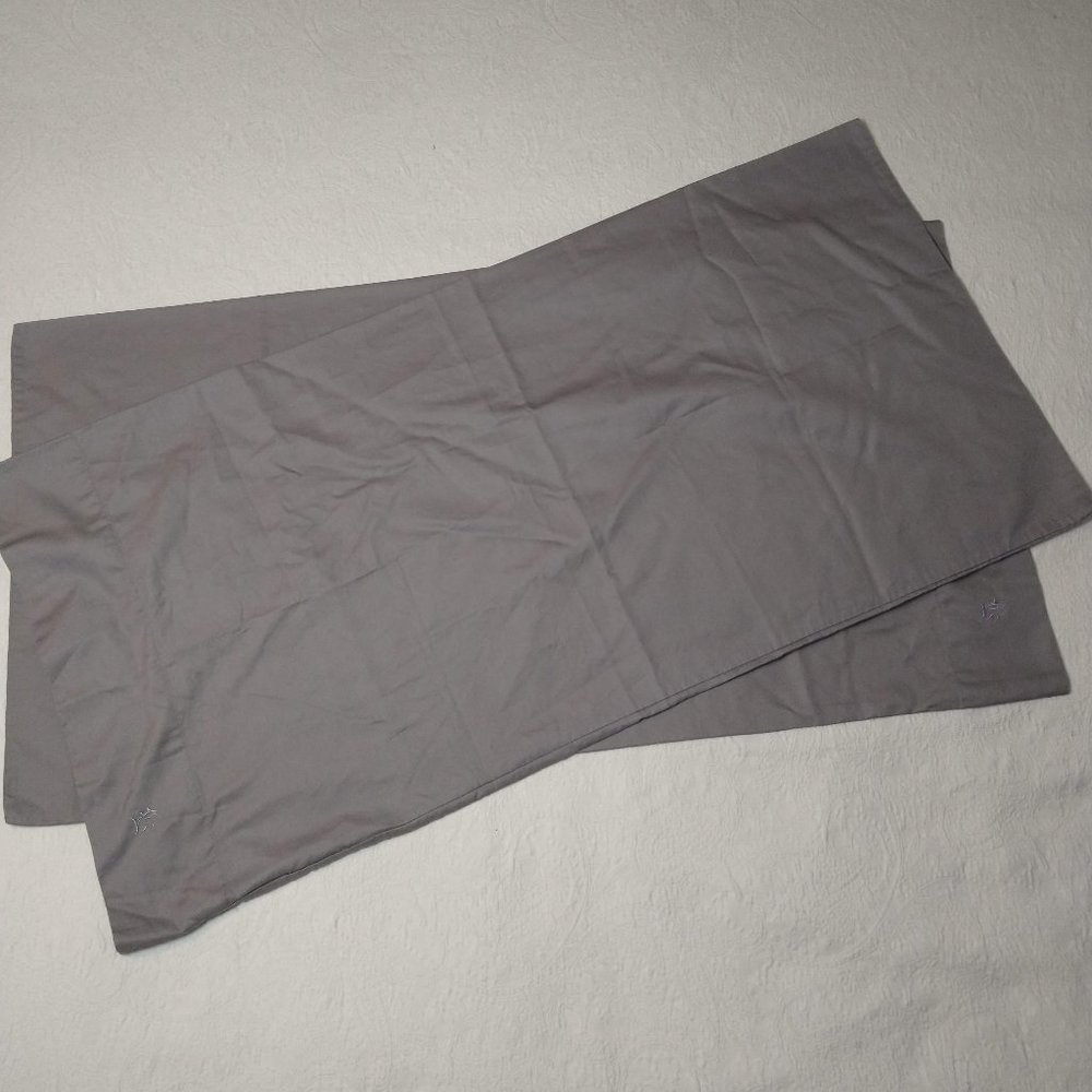 Southern Tide Pillow Cases King Pair Solid Gray Cotton